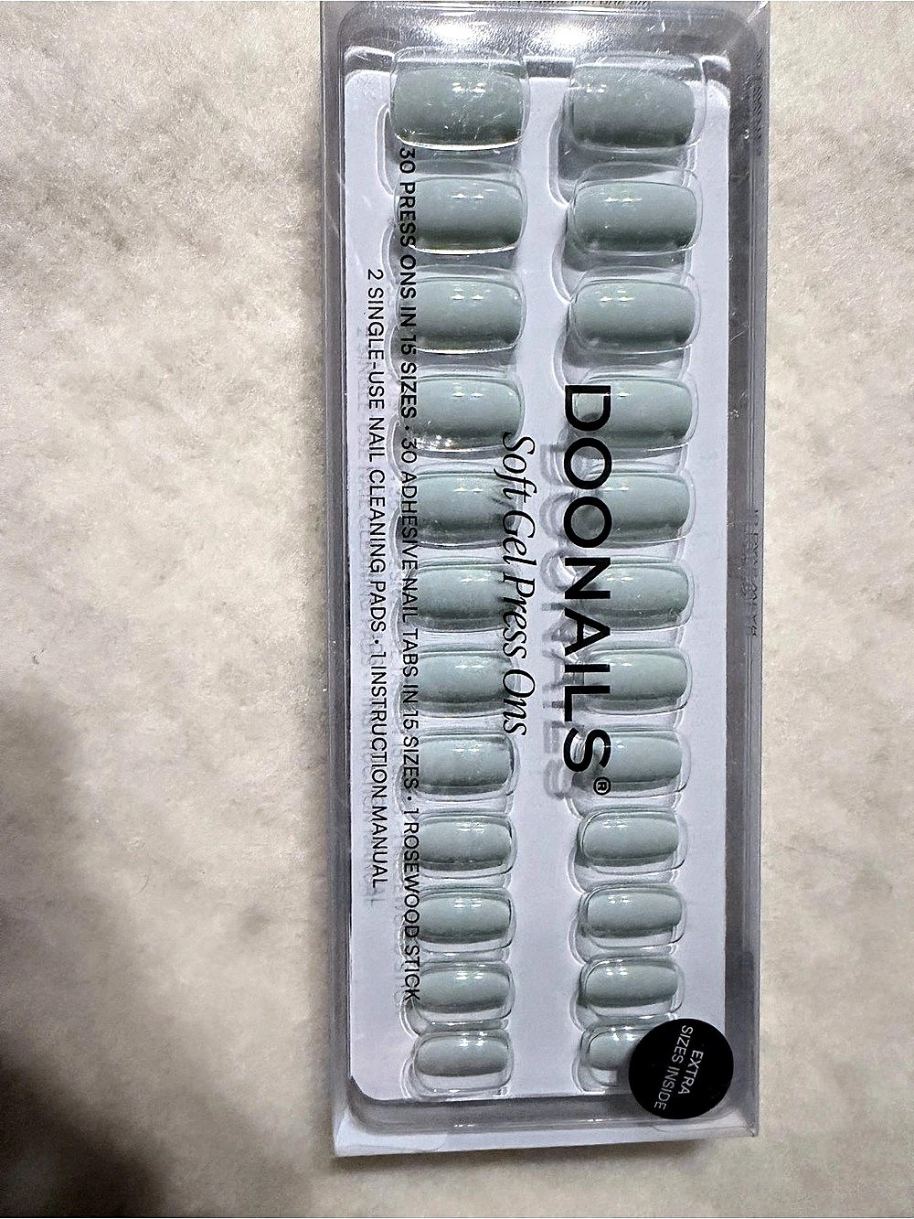 Doonails Cute Cucumber Short Square Soft Gel Press Ons Green